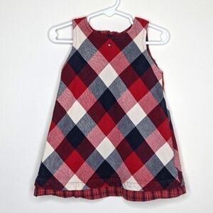 Tommy Hilfiger Plaid Jumper Dress Patriotic USA 18-24m